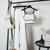 背心吊带一体式 健身跑步时尚 文胸 女夏弹力瑜伽高腰裤 运动内衣套装