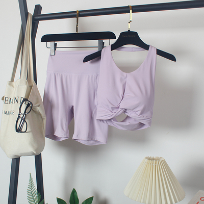 运动内衣套装女夏瑜伽服高腰短裤