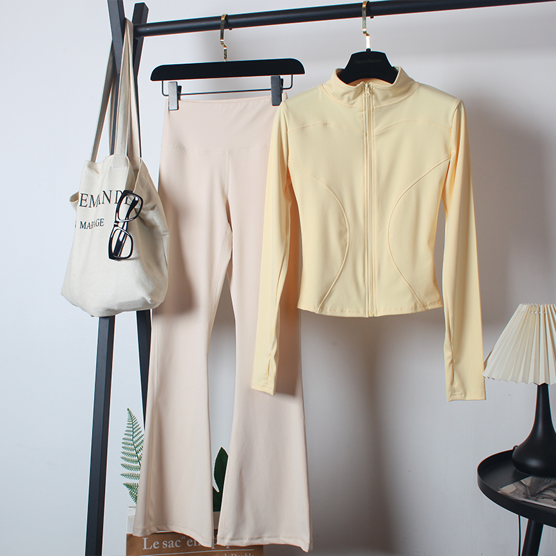 立领健身服套装女秋冬款瑜伽舞蹈