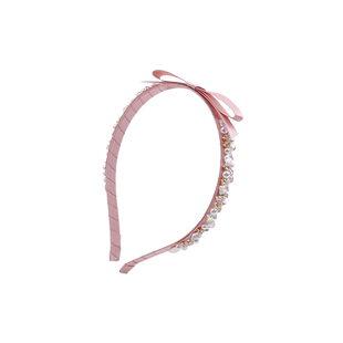 高级感水钻蝴蝶结发箍儿童粉色头箍不勒头洋气发饰2024年新款头饰