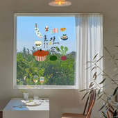 添福小森林居家玻璃门贴膜玻璃窗贴纸圣诞节静电贴透明橱窗花咖啡