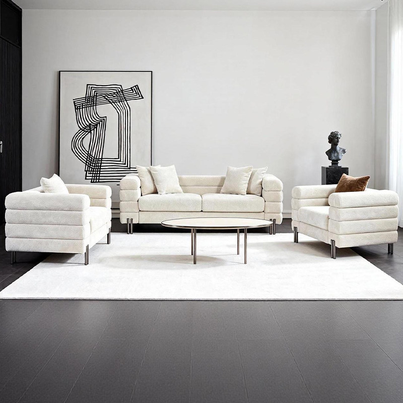 造作新款雪尼尔布艺沙发单人三人