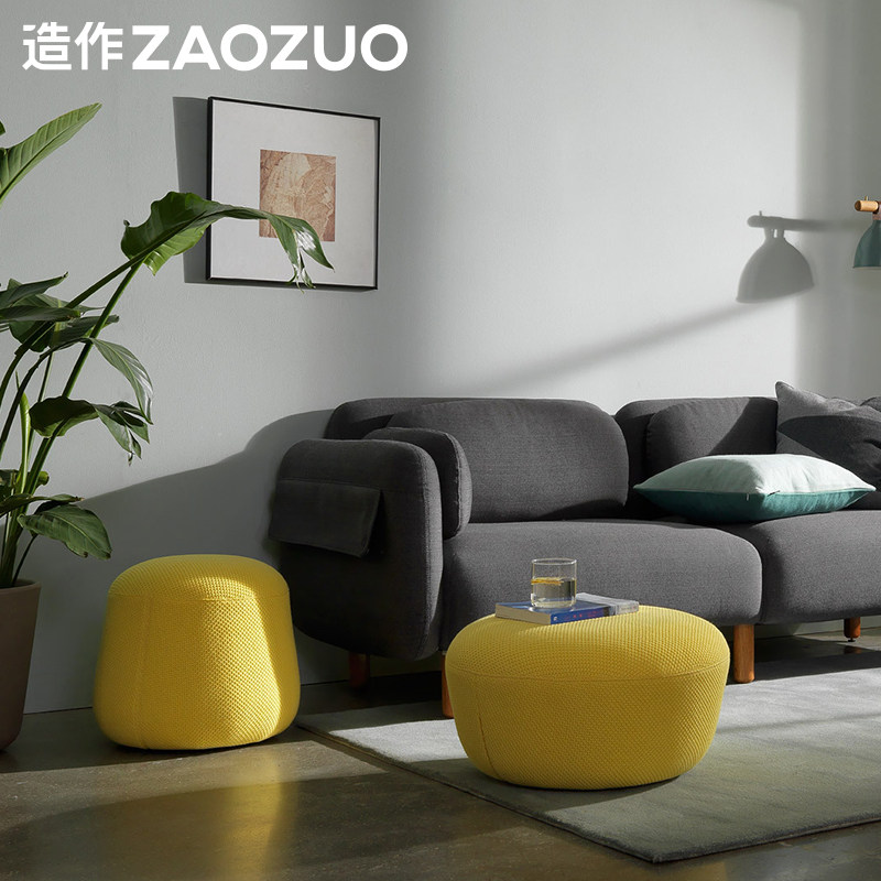 造作布丁坐墩设计师家具换鞋凳客厅布艺沙发凳创意轻奢矮凳可移动
