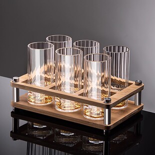 精致二两白酒杯家用套装 2两轻奢小酒杯水晶玻璃一两品酒杯子酒具