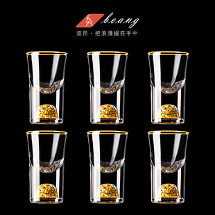 创意金箔白酒杯套装 小号一口个人专用分酒器高档酒盅子弹杯子酒具