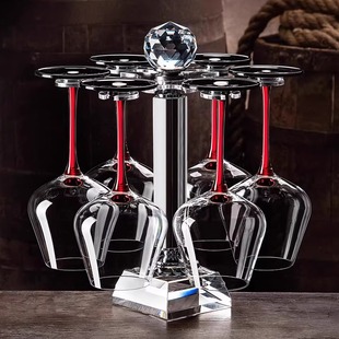 水晶红酒杯套装 高档轻奢葡萄酒具玻璃家用高脚杯子冰山醒酒器杯架