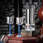 白酒杯轻奢高档小一口分酒器酒盅喝烈酒创意水晶高脚酒具套装 家用