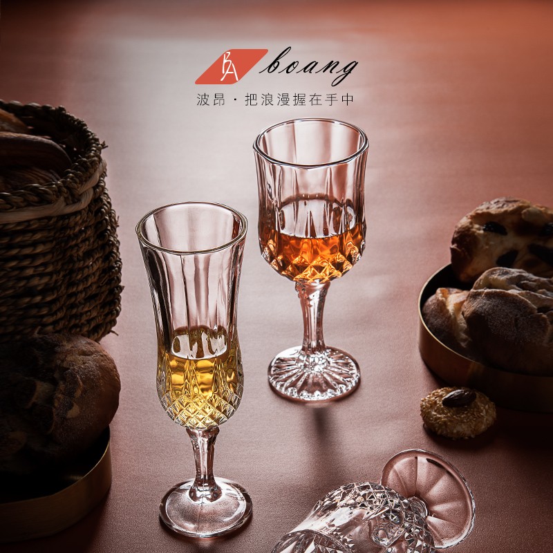 钻石纹理红酒杯套装家用喝白葡萄酒杯香槟杯水晶洋酒杯子创意酒具