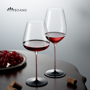 高档红酒杯轻奢高级感家用红领结超薄勃艮第葡萄水晶高脚杯子一对