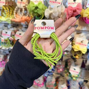 3.4韩国pom新款 2026儿童彩色编织高弹发绳发圈