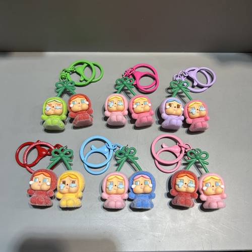 韩国东大门bebeprince饰品彩色植绒卡通萌娃钥匙扣包挂件