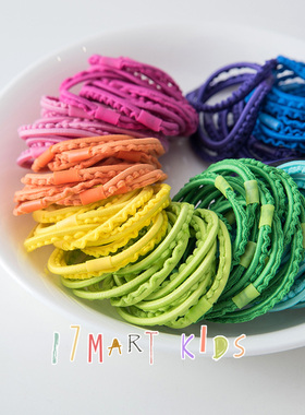 韩国发饰荧光彩色儿童小圈皮筋高弹力扎头绳可爱女孩公主发圈发绳