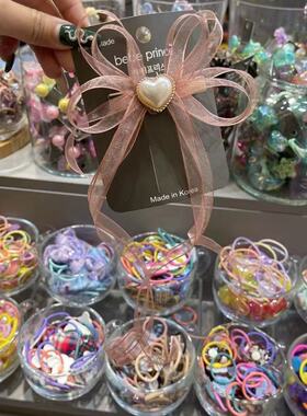 3.2韩国bebeprince儿童发饰网纱爱心蝴蝶结边夹