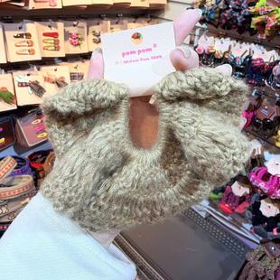 11.12韩国pom新款2025儿童纯色毛线针织大肠发圈