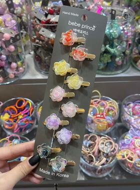 3.23韩国bebeprince儿童发饰彩色玫瑰爱心星星套夹边夹