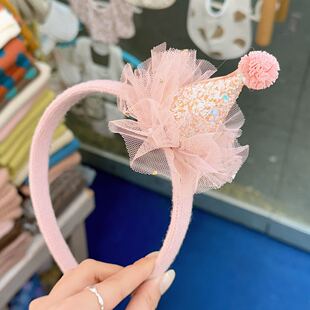 2.27直播韩国代购inpink儿童发箍细闪小礼帽发卡头箍
