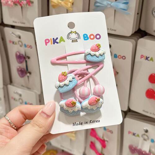 pikaboo韩国东大门儿童发饰新款糖果小蛋糕bb夹发圈发绳发夹