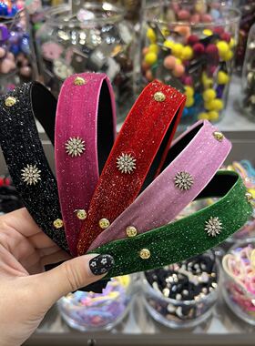 韩国东大门bebeprince儿童发饰丝绒满天星雪花发箍