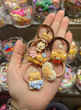 11.3韩国bebeprince儿童发饰可爱卡通小棕熊迷你发圈扎头发圈