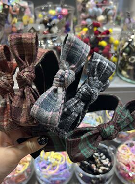 韩国东大门bebeprince儿童发饰磨毛侧边蝴蝶结发箍