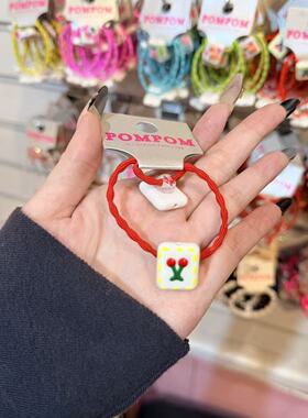 3.4韩国pom新款2026儿童彩色花花樱桃绕绕发绳发圈