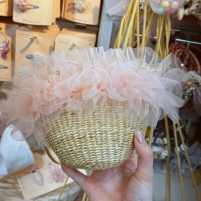 4.9韩国inpink儿童饰品网纱编织斜挎包