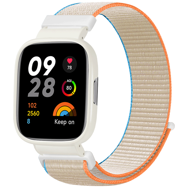 适用小米红米redmi手表1/2表带智能运动redmi Watch 3/3lite青春版尼龙回环编织透气腕带时尚个性二三代手链