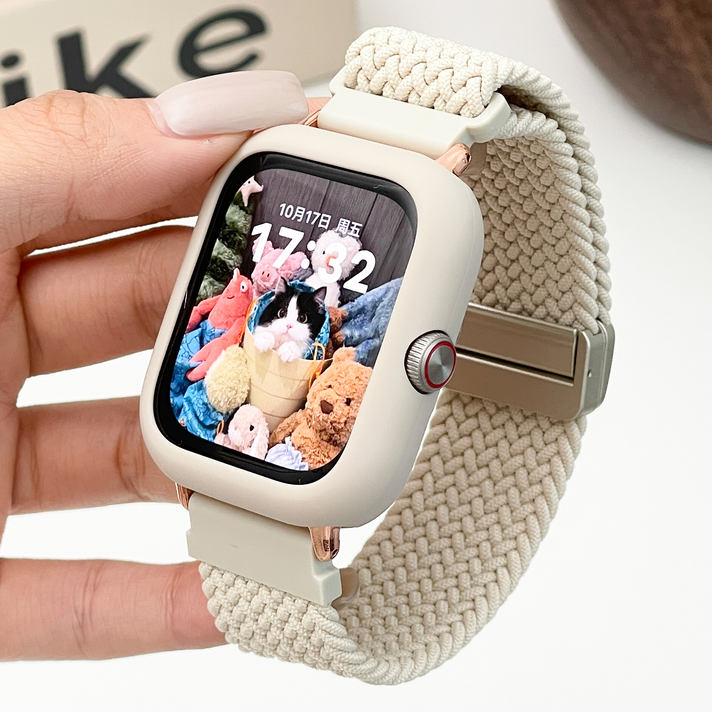适用vivowatchGT磁吸弹力编织折叠扣表带iqoowatchgt尼龙编织弹力替换带配件eSIM版通用蓝牙版夏季透气腕带