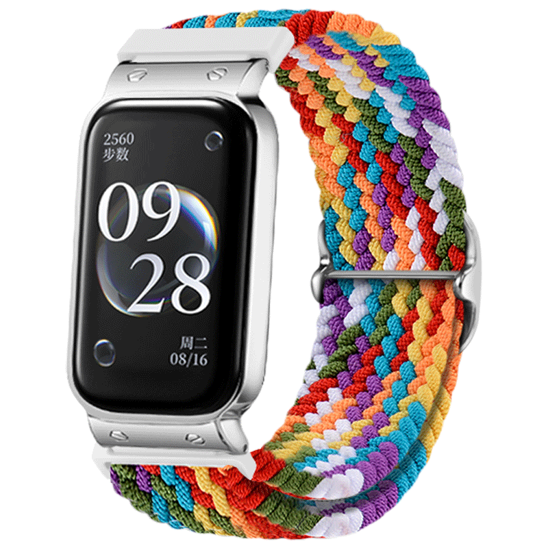 适用红米Redmi band 2表带弹力可调节编织排汗透气替换带智能运动手环2NFC版多彩个性男女生二代非原装配件