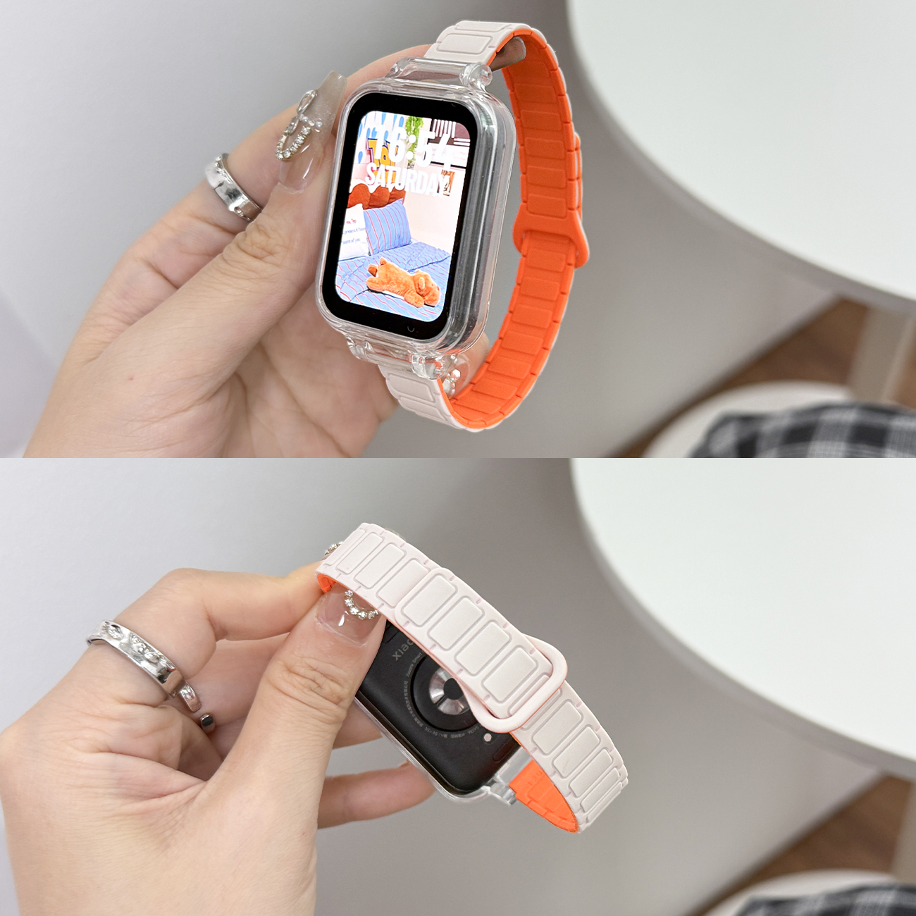 适用于小米手环7pro表带band8pro软硅胶升级版锁环磁吸带小米智能运动手环9proNFC版高颜值亲肤运动透气链