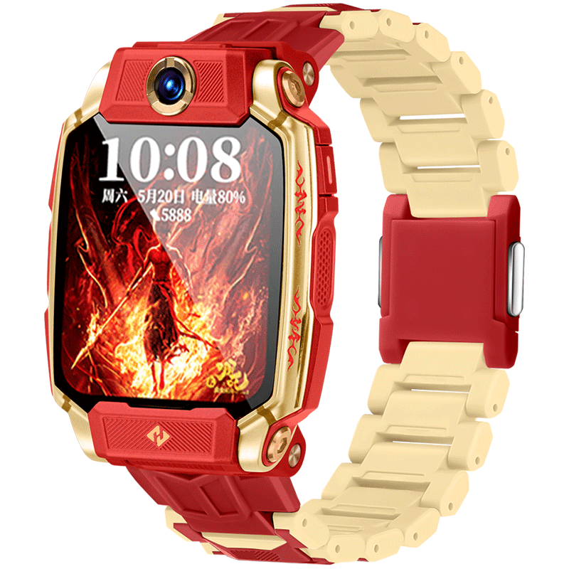 适用小天才儿童电话手表Z11哪吒定制款/旗舰版表带碳纤维磁吸闪扣式替换带男女学生运动透气排汗加长表链配件