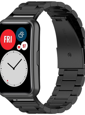 适用于华为手表Watch fit new表带TIA-B19/09不锈钢金属替换腕带雅致款精钢手表链watch fit男女士替换带配件