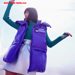 ZHANGSHUAI张帅原创设计亮面羽绒马甲秋冬