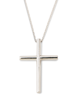 男女通用纯银十字架项链刻字