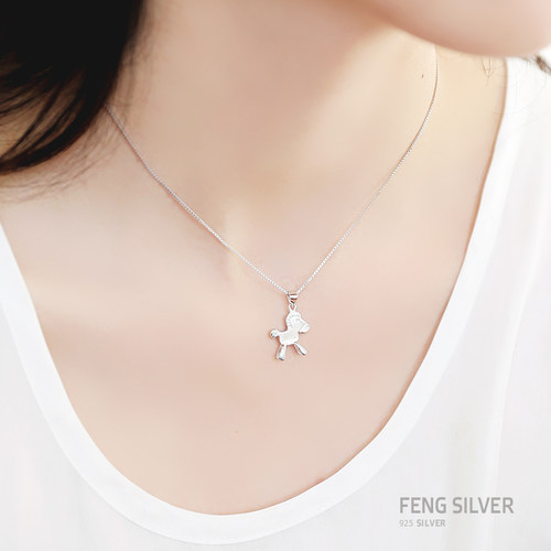 项链烽之银纯银免费刻字盒子链女