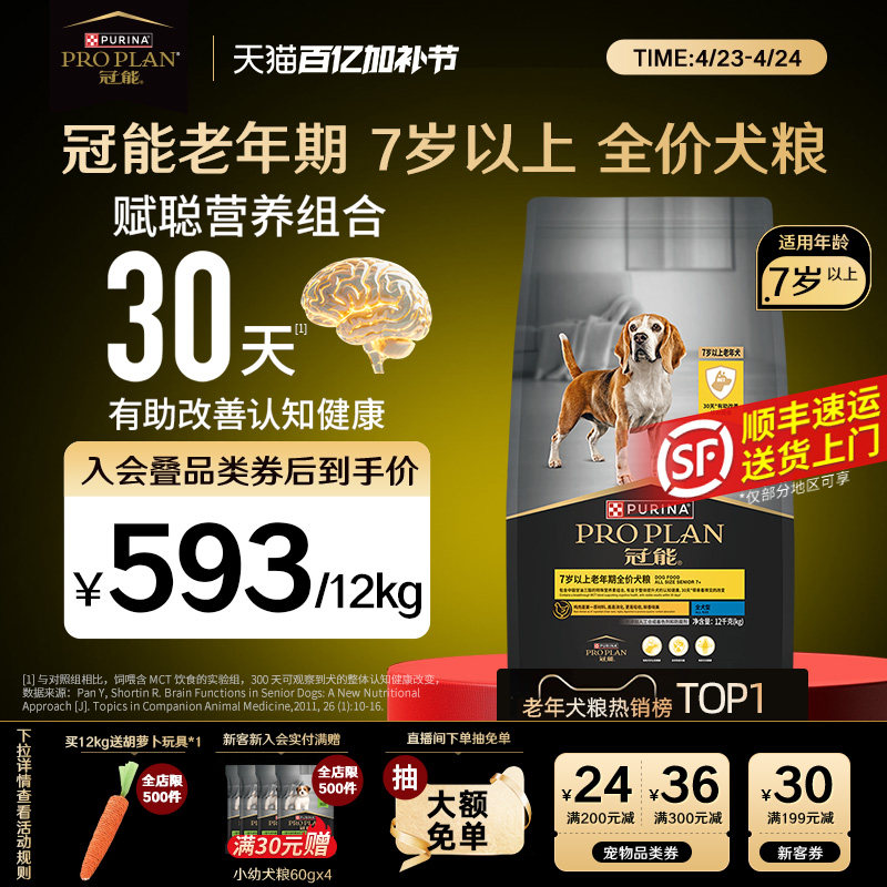 冠能狗粮7岁以上高龄老年犬粮宠物专用狗粮试吃改善记忆官方正品