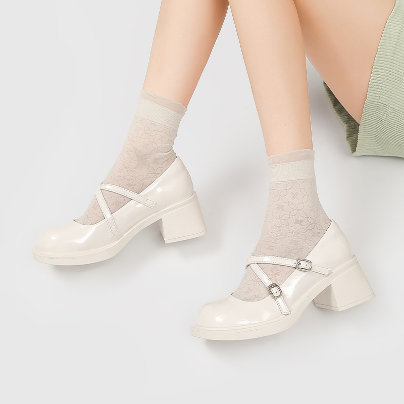 湘湘角色玛丽珍鞋甜美粗跟单鞋