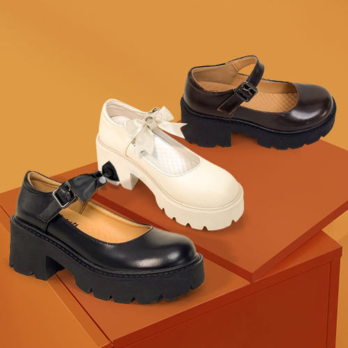 jk日系增高一字扣复古风玛丽珍鞋