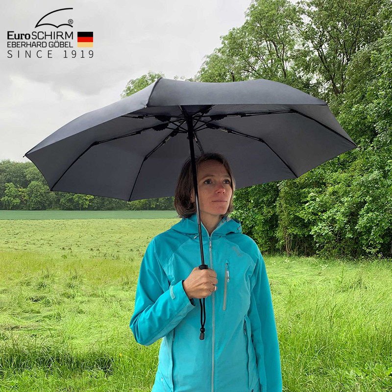 德国 EuroSchirm风暴伞 安全反光黑男女三折叠自动晴雨两用伞3032