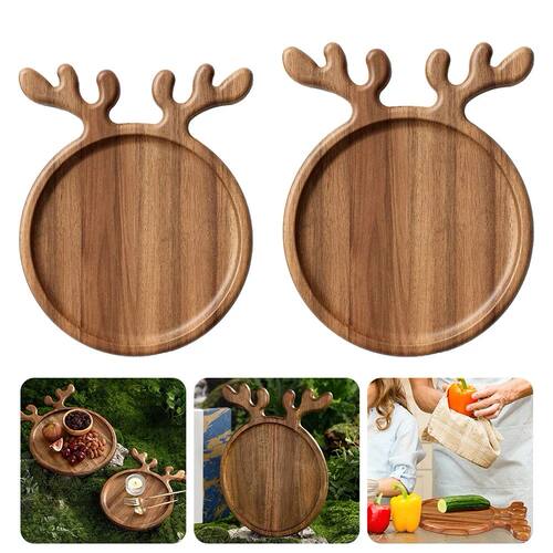 Wood Christmas Tray Christmas Tree Fruit Bowl Home Snack Pla