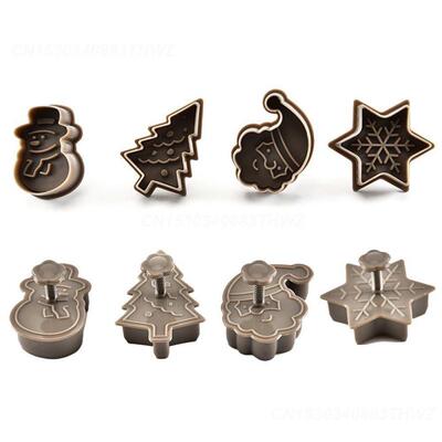 Stamp Biscuit Mold 3D Cookie Plunger Cutter DIY Christmas Tr