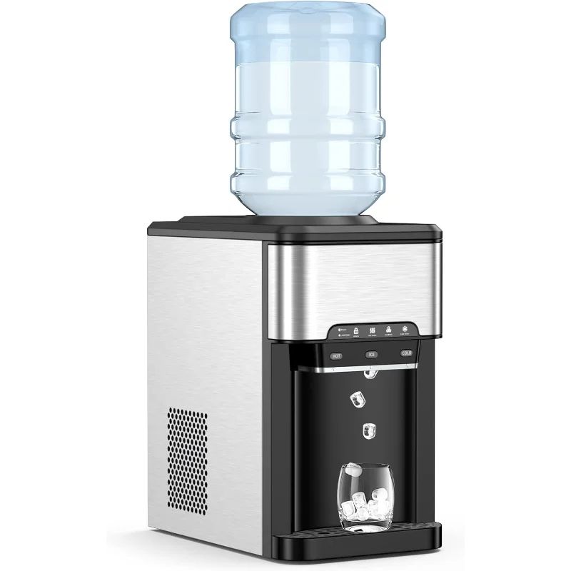 Countertop Water Cooler Dispenser with Ice Maker, 3 in 1 Top