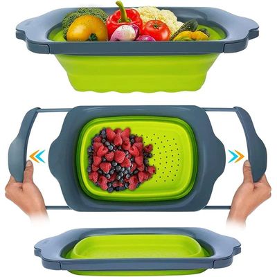 Collapsible Colander with Extendable Handles Colander Strain