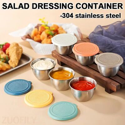 1pc Salad Dressing Container with 2.71oz/80ml Reusable Stain