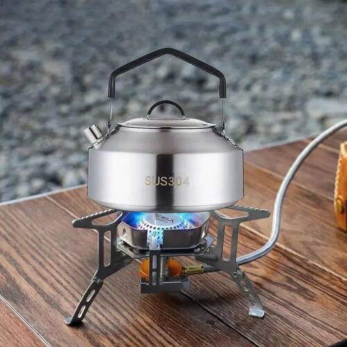 Camping Kettle For Open Fire Stainless Steel Teapot Compact