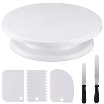 6 Pieces Best 11 Inch Cake Turntable Cake Stand with 2 Frost