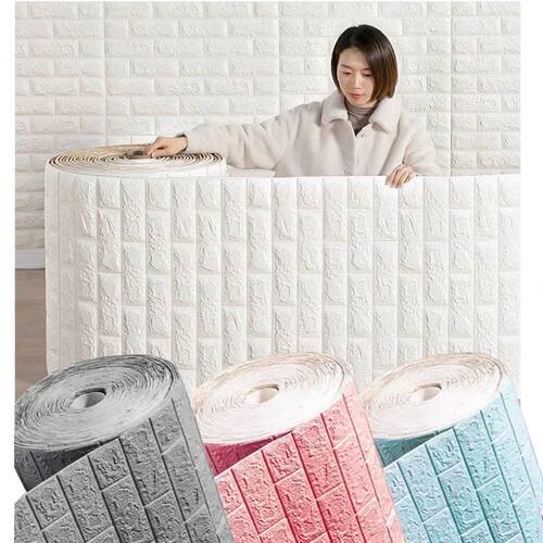 1/3/5/10 M 3D Self-adhesive Wallpaper Stickers Brick Wall St