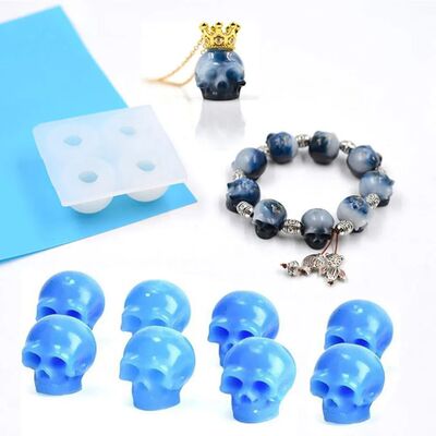 Tiny Skull Beads Silicone Mold Epoxy Resin Skull Mould For D