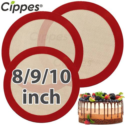 8/9/10inch Round Silicone Baking Mat, Non-Stick Reusable She