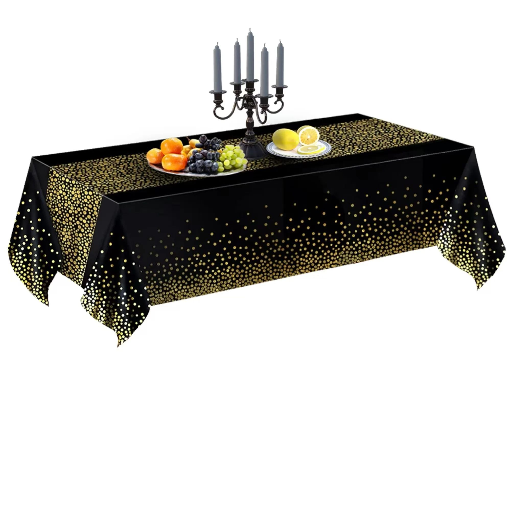 Black Gold Tablecloth 54x108 inch (137x274cm) Party Supplies